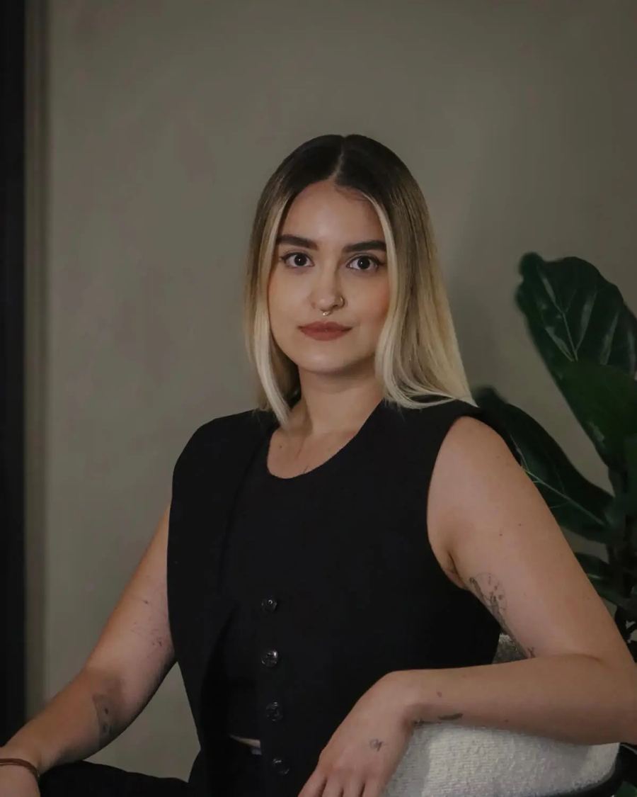 Portrait of Daniela Valencia, tattoo artist at Main Galerie