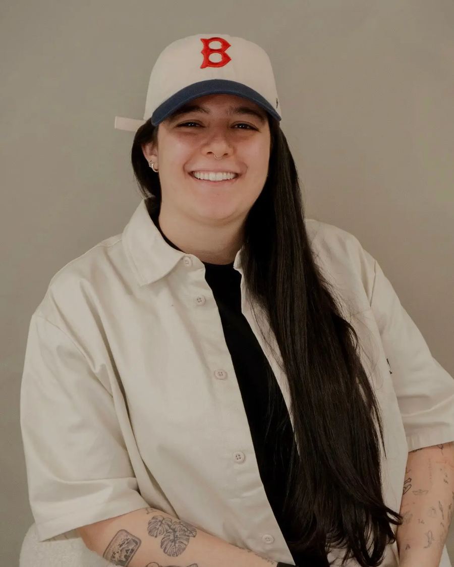 Portrait of Rachel Hoyos, tattoo artist at Main Galerie